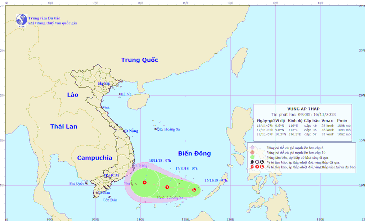 Nam Biển Đông xuất hiện vùng áp thấp - Ảnh 1.