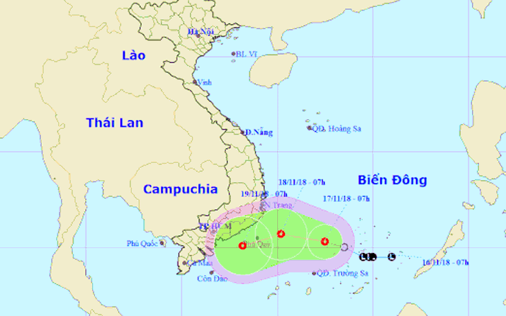 Áp thấp nhiệt đới hướng vào Nam Bộ, mưa to diện rộng