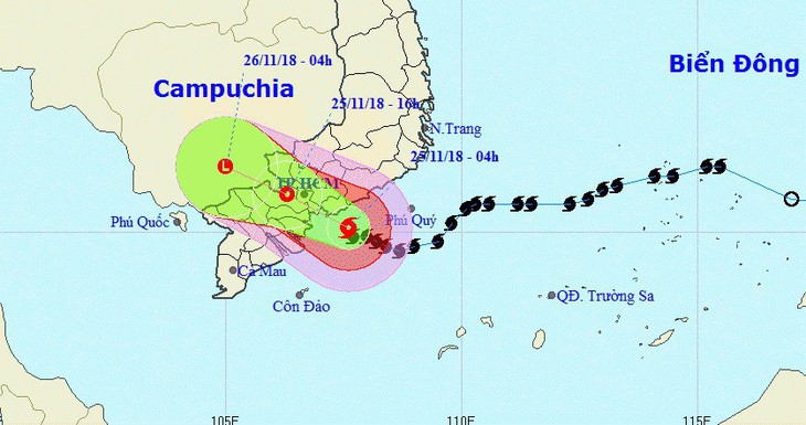 Bão số 9 đang áp sát Vũng Tàu, Bến Tre - Ảnh 1.