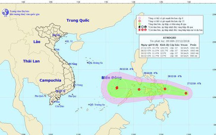 Áp thấp nhiệt đới hướng về Biển Đông, khả năng mạnh thành bão