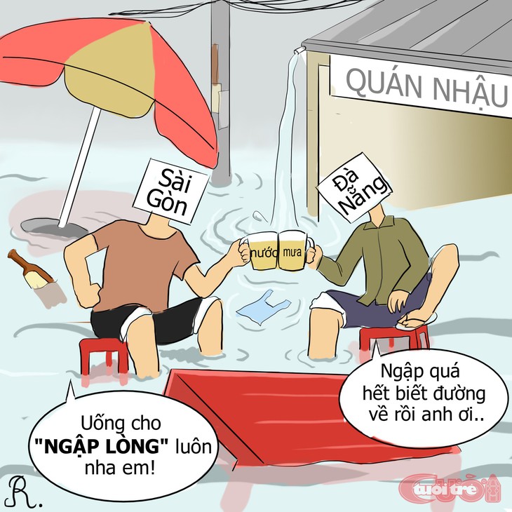 Đà Nẵng ngập qua tranh biếm họa - Ảnh 6.