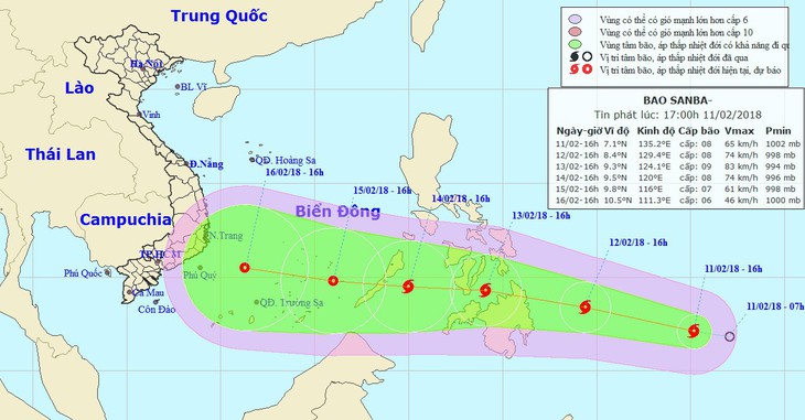 Bão giật cấp 10 hướng vào biển Đông sát tết - Ảnh 1.