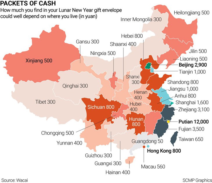 Muốn kiếm lì xì, nên tới tỉnh nào của Trung Quốc? - Ảnh 1.