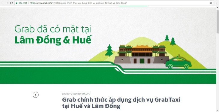 Huế xử lý GrabTaxi hoạt động chui - Ảnh 2.