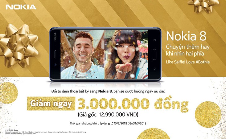 Ưu đãi ngay 3 triệu đồng khi mua Nokia 8 trong tháng 3 - Ảnh 1.