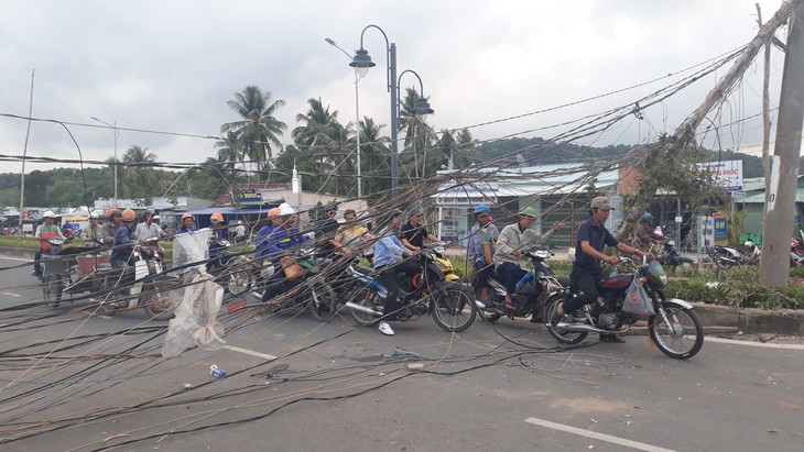 Rùng mình cảnh công nhân chui mạng nhện dây điện đi làm - Ảnh 2.