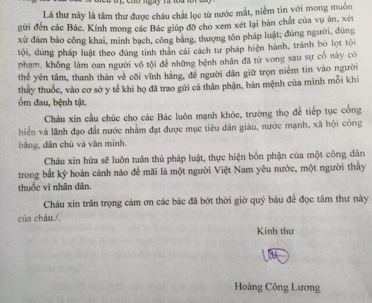 Bác sĩ Hoàng Công Lương gửi tâm thư đến lãnh đạo Đảng, Nhà nước - Ảnh 1.