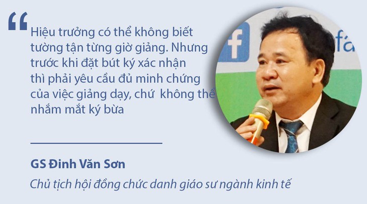 Xét giáo sư, phó giáo sư:  Sẽ kiểm điểm trường xác nhận sai giờ giảng - Ảnh 2.