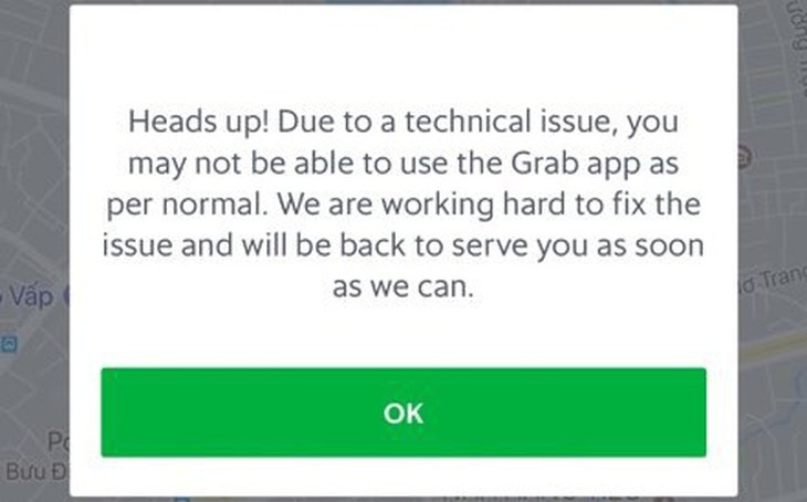 Grab lại bị treo vào giờ cao điểm - Ảnh 1.