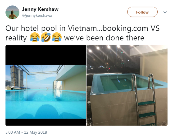 Đặt phòng qua booking, du khách té ngửa hồ bơi chỉ là hồ cá - Ảnh 1.