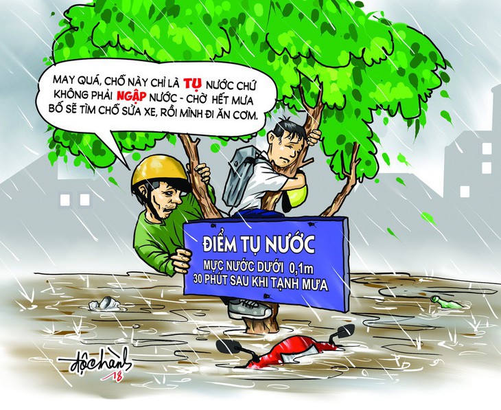 Hí họa Sài Gòn mùa... tụ nước - Ảnh 1.