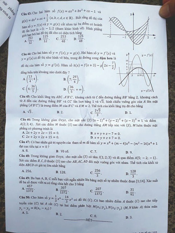 Toàn bộ bài giải 24 mã đề toán THPT quốc gia 2018 - Ảnh 5.