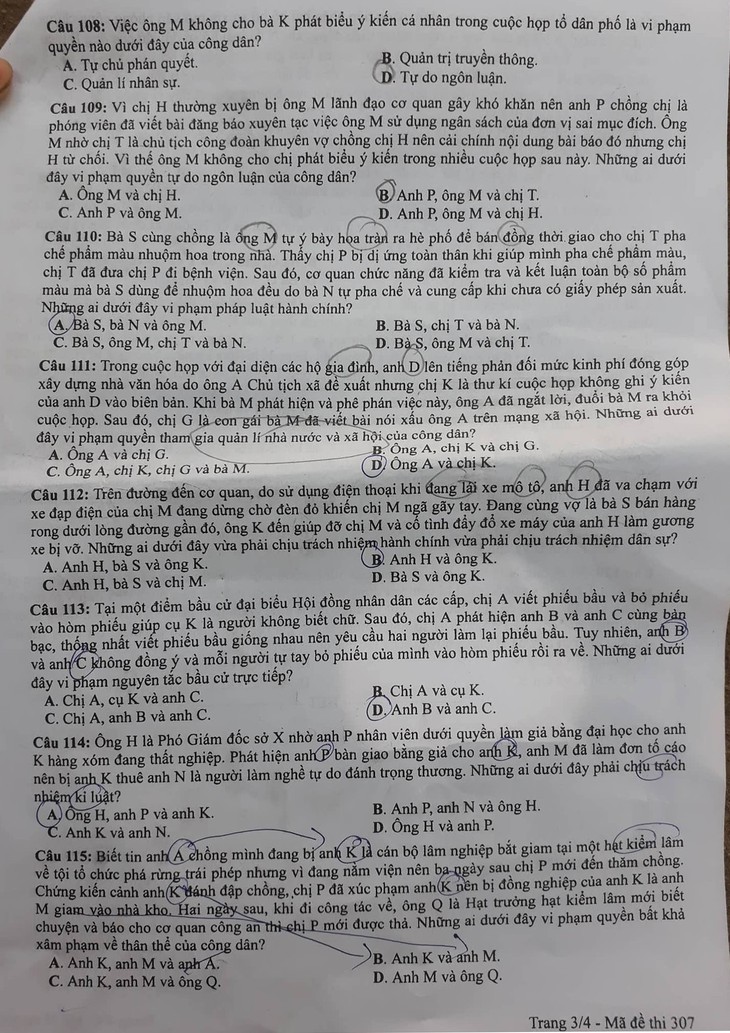 Đề giáo dục công dân hỏi về vi phạm trong bầu cử hội đồng nhân dân - Ảnh 4.