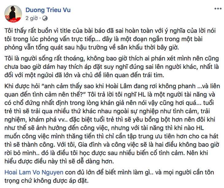 Tin hot 9-6: Dương Triệu Vũ đính chính phát biểu về Hoài Lâm - Ảnh 4.