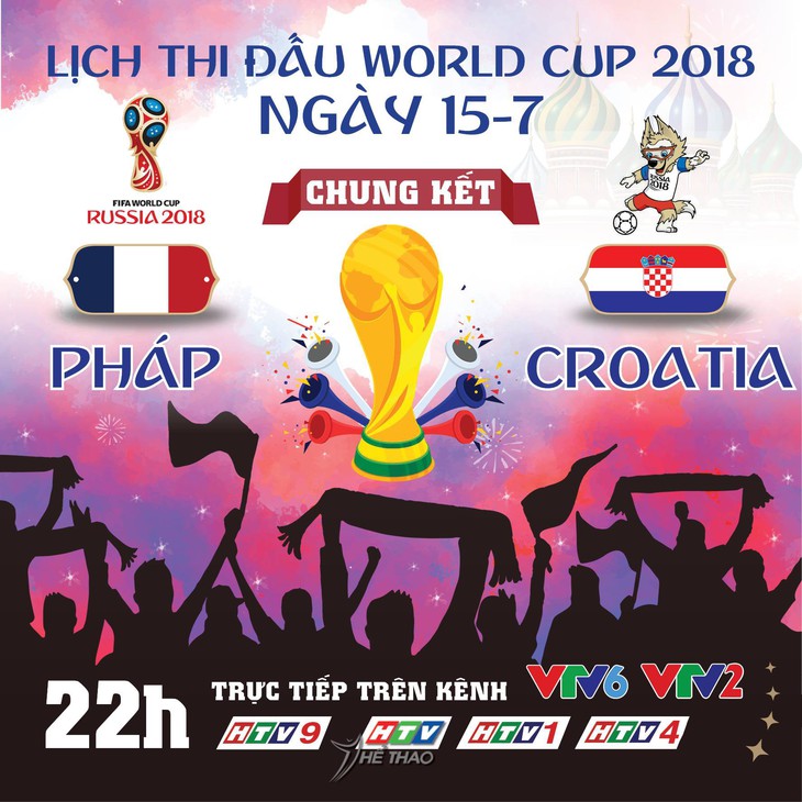 Lịch trực tiếp trận chung kết World Cup 2018 - Ảnh 1. Lịch trực tiếp trận chung kết World Cup 2018 - Ảnh 1.