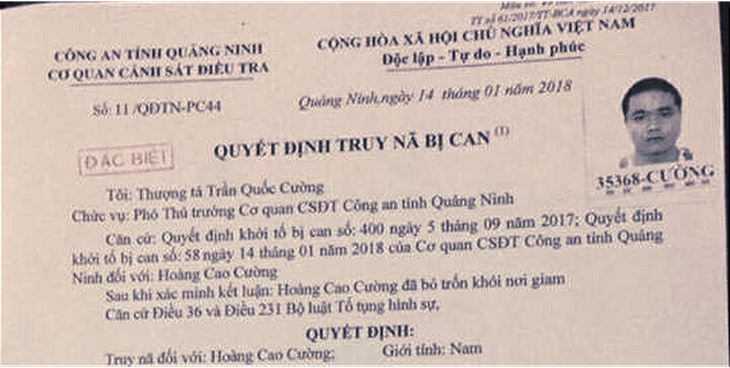 Quảng Ninh truy nã hai bị can bỏ trốn khi chữa bệnh - Ảnh 1.