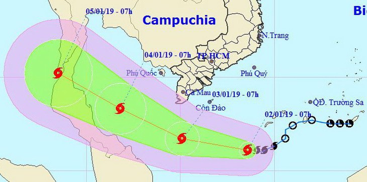 Bão cách Côn Đảo 360km, có thể mạnh thêm - Ảnh 1.