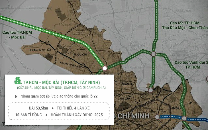 10.668 tỉ đồng xây cao tốc TP.HCM - Mộc Bài