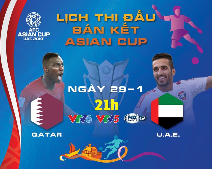 Lịch truyền hình Asian Cup ngày 29-1: chủ nhà UAE quyết chiến Qatar - Ảnh 1.