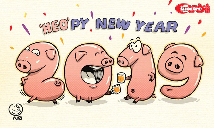 Biếm họa chào năm Kỷ Hợi 2019 - Ảnh 1. Biếm họa chào năm Kỷ Hợi 2019 - Ảnh 1.