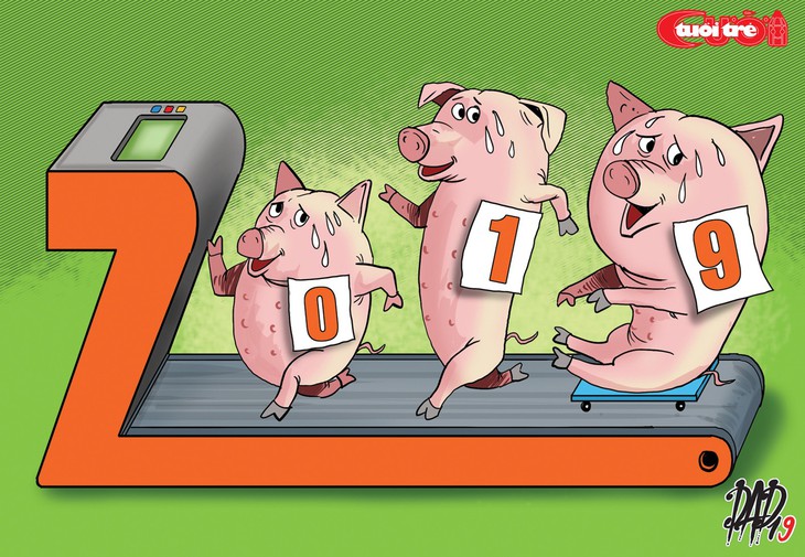 Biếm họa chào năm Kỷ Hợi 2019 - Ảnh 2. Biếm họa chào năm Kỷ Hợi 2019 - Ảnh 2.