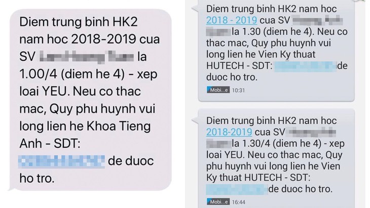 Nhắn tin điểm học tập của sinh viên cho phụ huynh: trường quản lý kiểu tiểu học? - Ảnh 2.