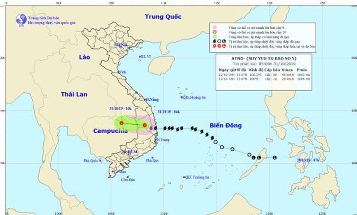 Bão số 5 thành áp thấp nhiệt đới, mưa lớn ở Trung bộ và Tây Nguyên - Ảnh 1.