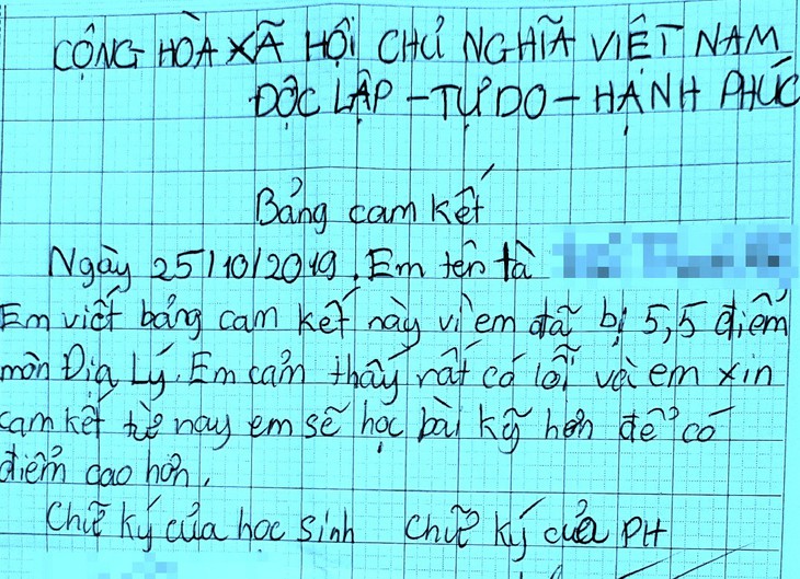 Kiểm tra 6 điểm, học sinh phải cam kết đạt điểm cao hơn - Ảnh 1.