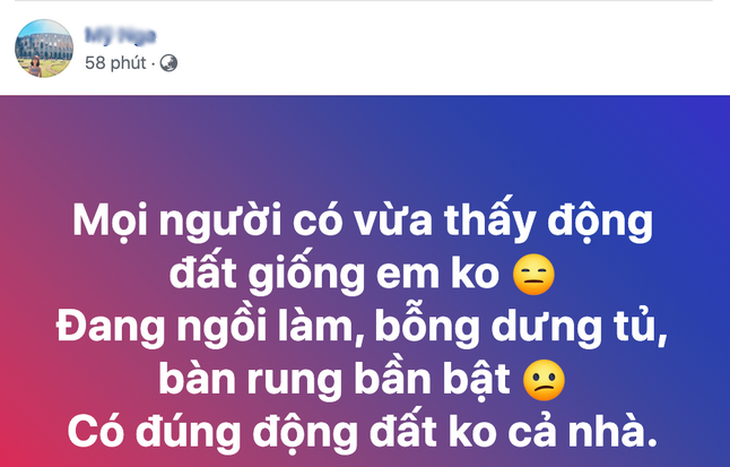 Đồ đạc, nhà cửa rung lắc, người dân Nghệ An nháo nhào trên Facebook - Ảnh 2.