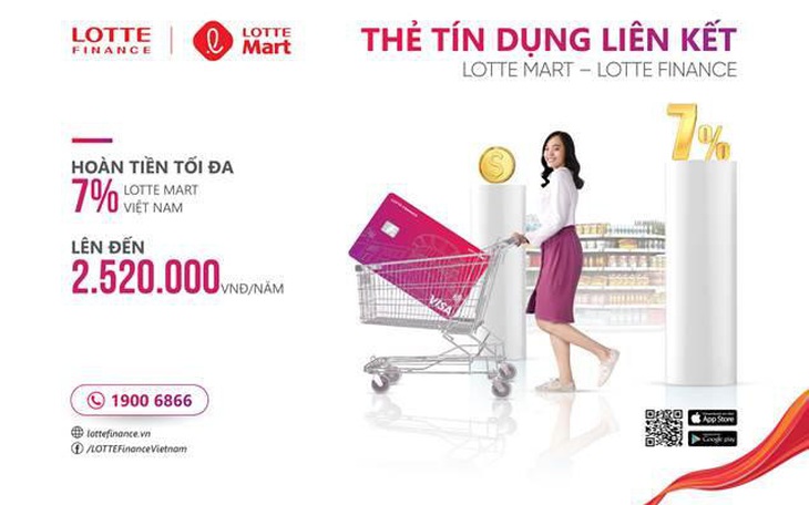 Hoàn tiền lên đến 7% với thẻ tín dụng liên kết LOTTE Mart - LOTTE Finance