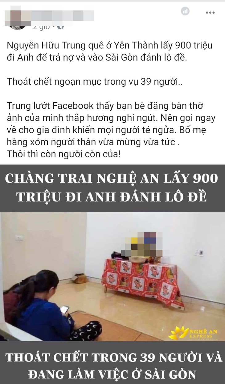 Không có chuyện lấy 900 triệu đi Anh để vào Sài Gòn đánh lô đề - Ảnh 1.