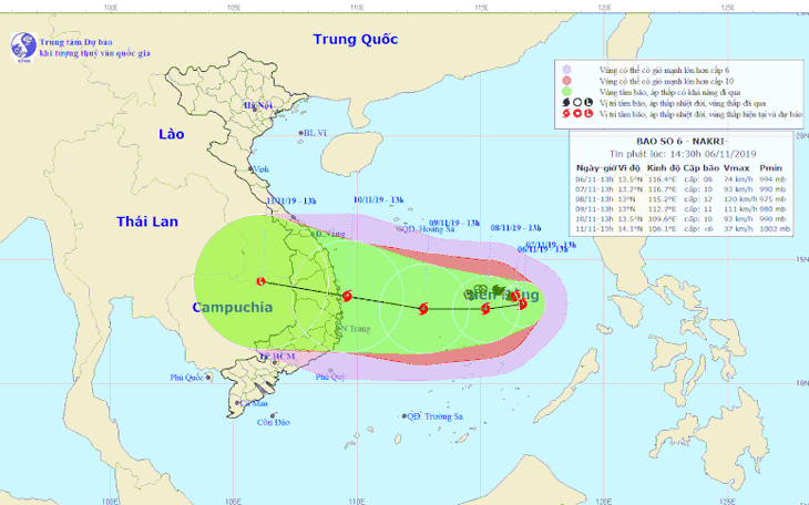 Bão số 6 sẽ tăng cấp nhanh, quay đầu hướng về Việt Nam