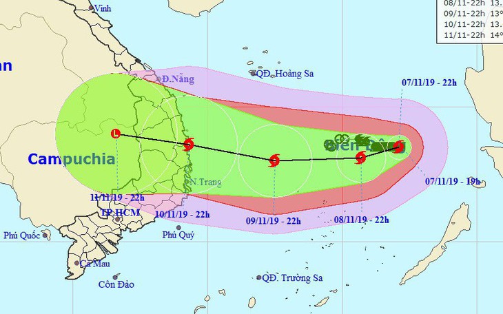 Bão số 6 đang tiến vào Nam Trung Bộ, một bão khác 