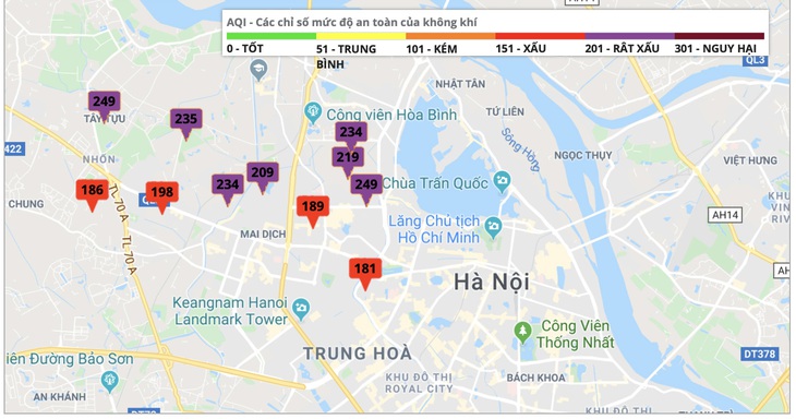 Không khí miền Bắc rất xấu, khuyến cáo ở trong nhà - Ảnh 1.