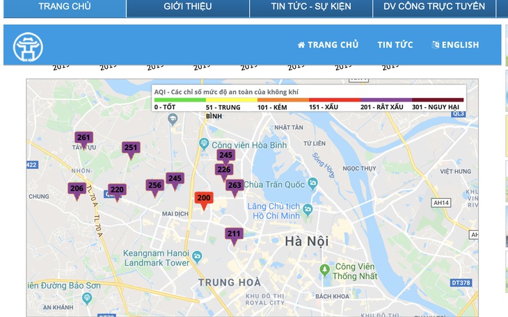 Ô nhiễm không khí lên mức 