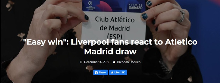 CĐV Liverpool buồn vì đội nhà chỉ gặp... Atletico Madrid - Ảnh 1.