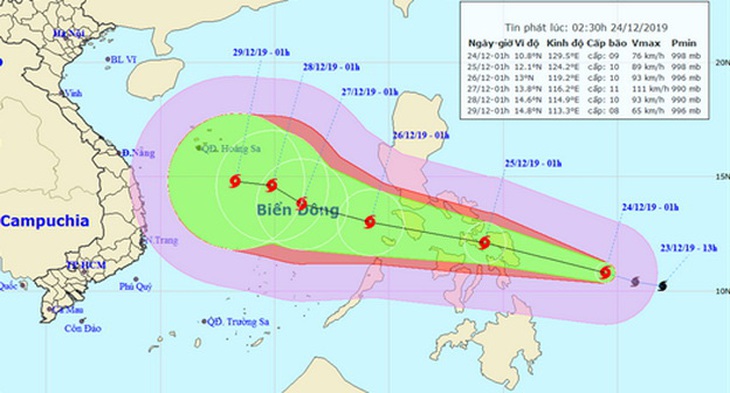 Bão Phanfone vào gần Biển Đông - Ảnh 1.