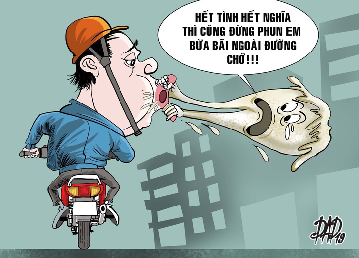 Dễ điên vì đang đi đường bị phun nước bọt - Ảnh 1. Dễ điên vì đang đi đường bị phun nước bọt - Ảnh 1.