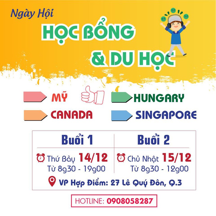 15/12: Ngày hội học bổng du học & Định Cư Mỹ - Canada – Hungary – Singapore - Ảnh 1.