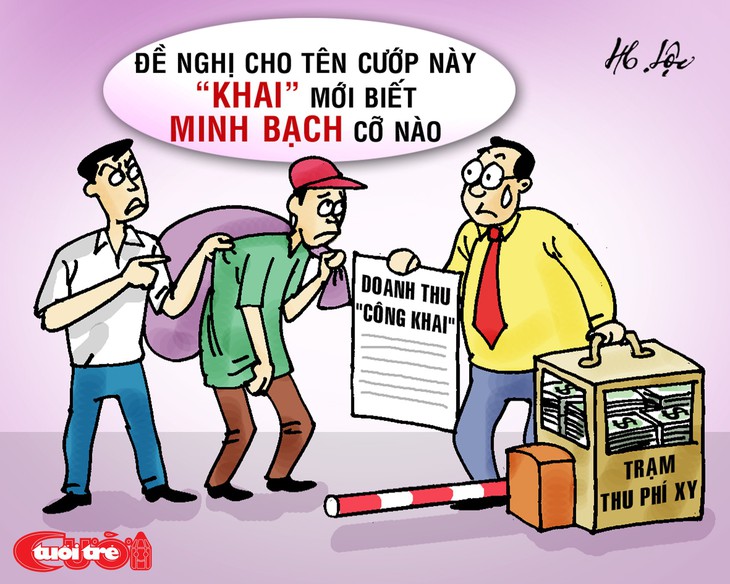 Biếm họa cướp trạm BOT - Ảnh 1. Biếm họa cướp trạm BOT - Ảnh 1.