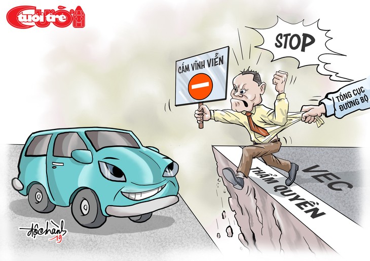 Biếm họa doanh nghiệp vượt luật cấm xe vào cao tốc - Ảnh 1. Biếm họa doanh nghiệp vượt luật cấm xe vào cao tốc - Ảnh 1.
