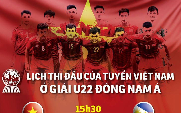 Lịch thi đấu của tuyển Việt Nam tại Giải U-22 Đông Nam Á 2019