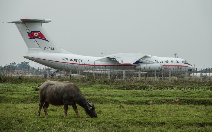 Cận cảnh 'ngựa thồ' Il-76 của phái đoàn Triều Tiên