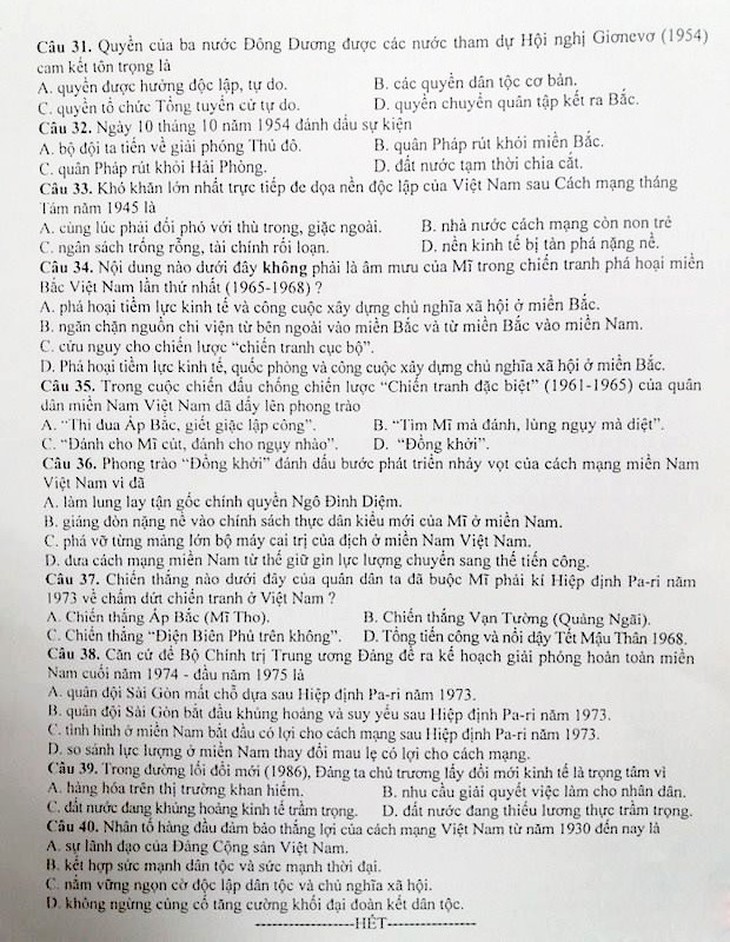 Hà Nội công bố đề thi minh họa môn Lịch sử, thi vào lớp 10 - Ảnh 5.