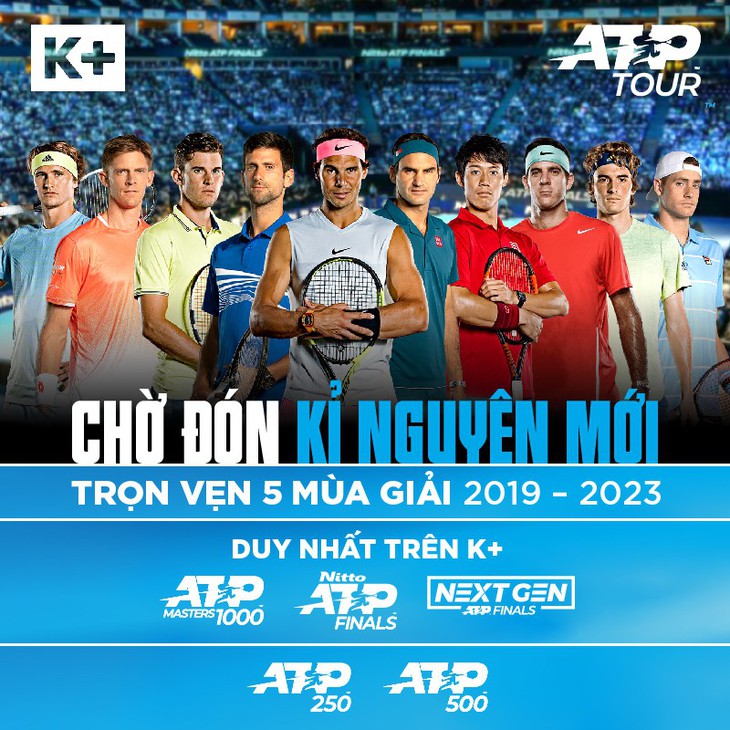 K+ công bố bản quyền phát sóng ATP World Tour - Ảnh 1.