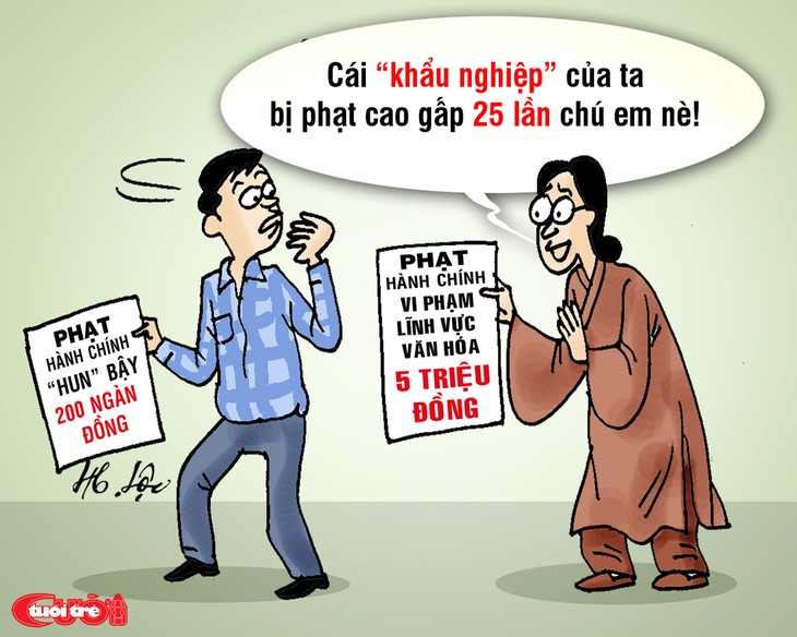 Biếm họa: phạt cái khẩu nghiệp - Ảnh 1. Biếm họa: phạt cái khẩu nghiệp - Ảnh 1.
