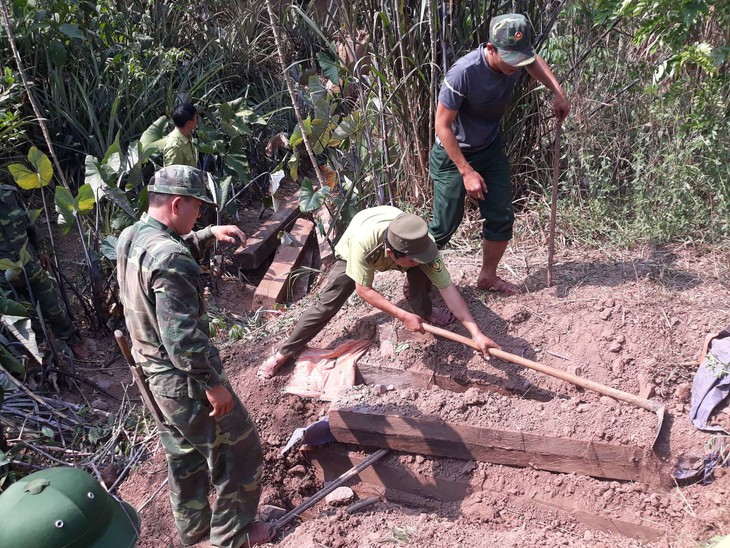 Chôn cả trăm phách gỗ mun dưới hầm để giấu - Ảnh 1.