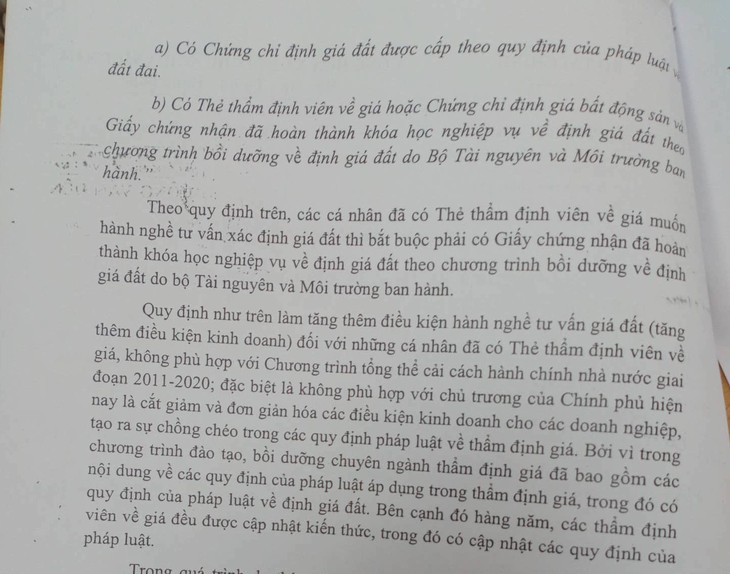 Bộ TN-MT bị tố đẻ thêm điều kiện hành nghề tư vấn giá đất - Ảnh 1.