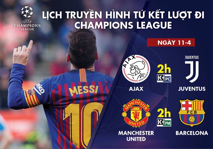 Xem trực tiếp MU- Barca và Ajax gặp Juventus ở đâu? - Ảnh 1.