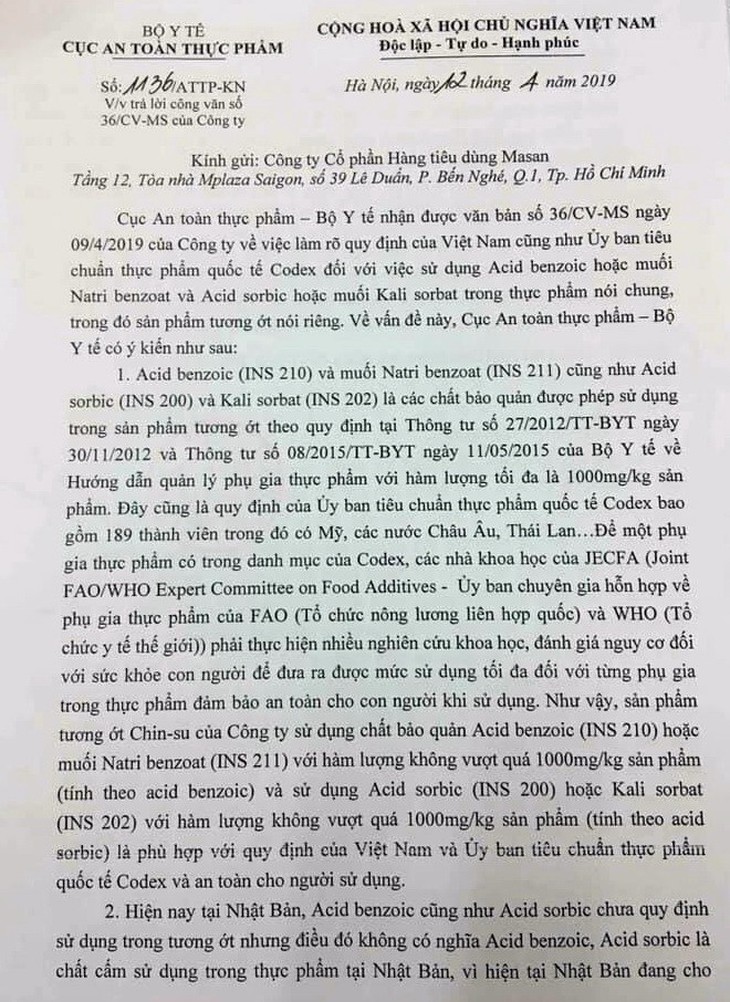 Cục An toàn thực phẩm nói gì việc Việt Nam cho dùng axit benzoic trong tương ớt? - Ảnh 2.